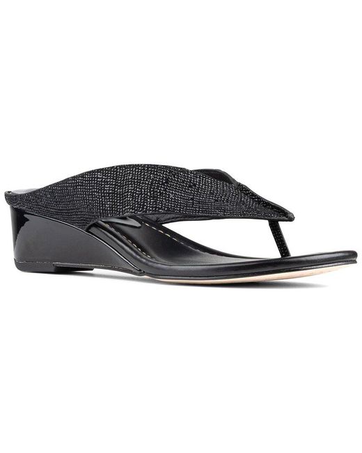 Donald J Pliner Black Vylette Leather Sandal