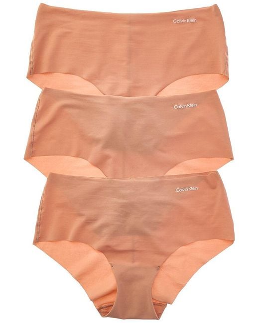 Calvin Klein Orange 3Pk Invisibles Hipster