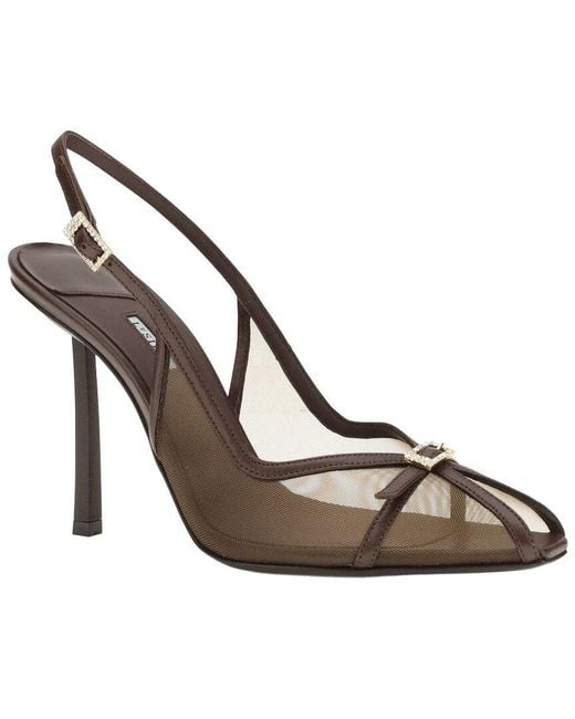 Le Silla Metallic Vittoria Leather Slingback Pump