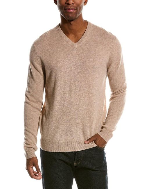 Magaschoni Natural Tipped Cashmere Sweater for men