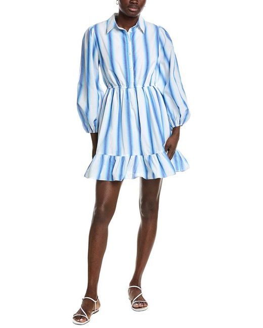 Garrie B Blue Button Down Mini Dress