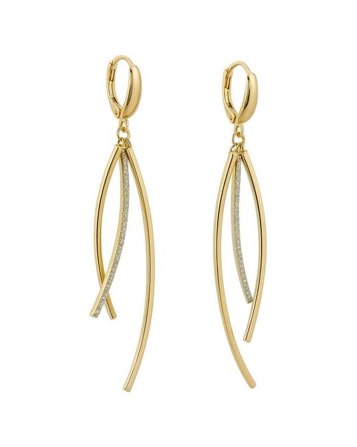 Maitre De Diamant Metallic 18K Sculpted Dual-Arc Drop Earrings