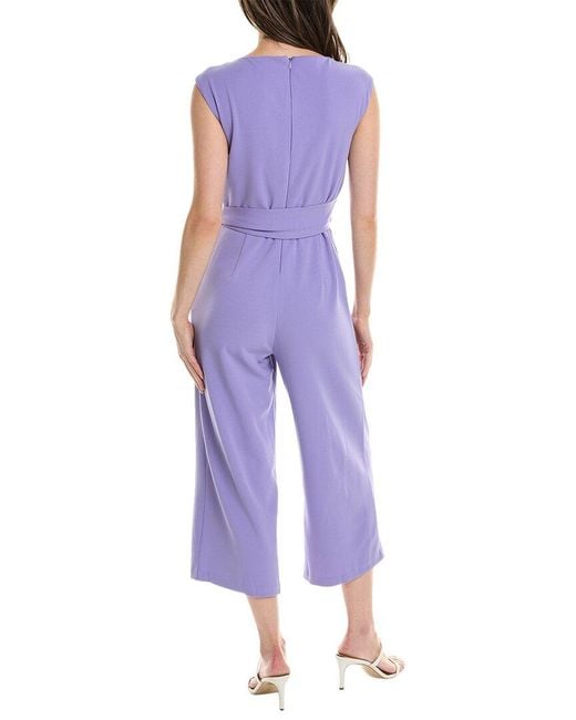 Tahari Purple Tie-side Jumpsuit
