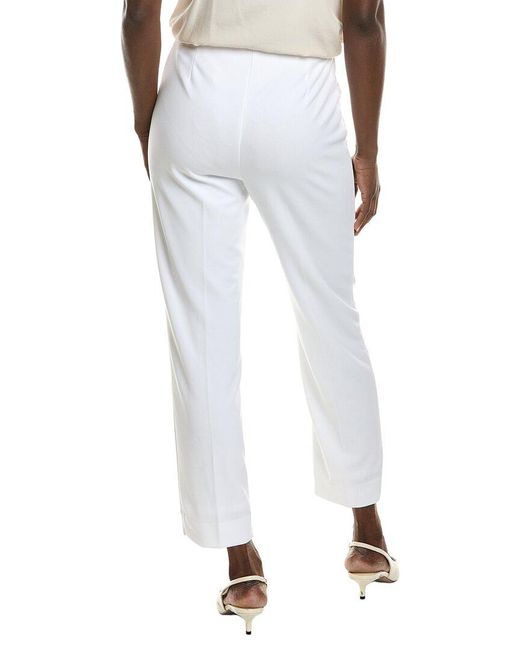 Anne Klein White Hollywood Waist Straight Ankle Pant