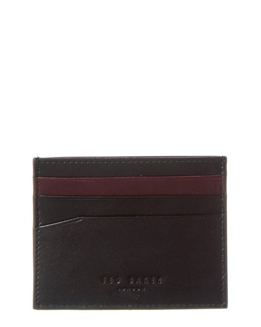 Ted Baker Black Nancard Contrast Edge Paint Leather Card Holder for men