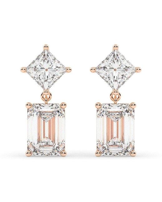 Lab Grown Diamonds White 14K Rose 7.00 Ct. Tw. Lab-Grown Diamond Earrings