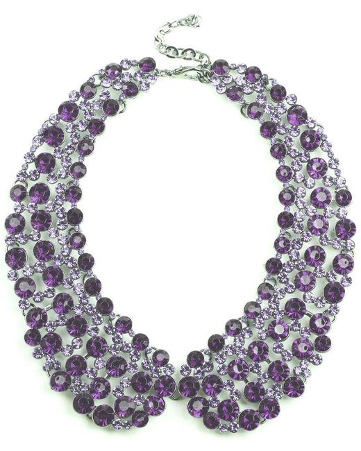Eye Candy LA Blue Luxe Collection Glass Pearl Diana Statement Collar Necklace