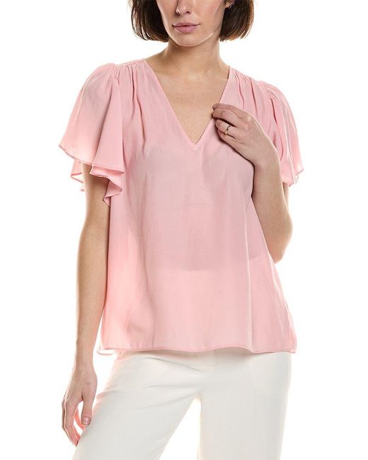 Ramy Brook Pink Bronta Short Sleeve Top