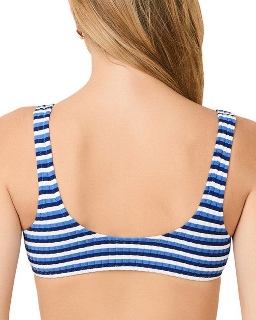 Solid & Striped Blue The Elle Button Top