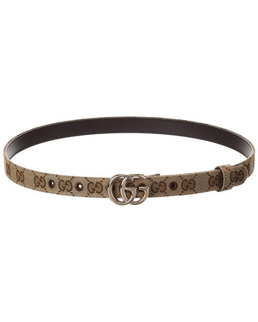Gucci Natural Gg Marmont Thin Gg Canvas Belt