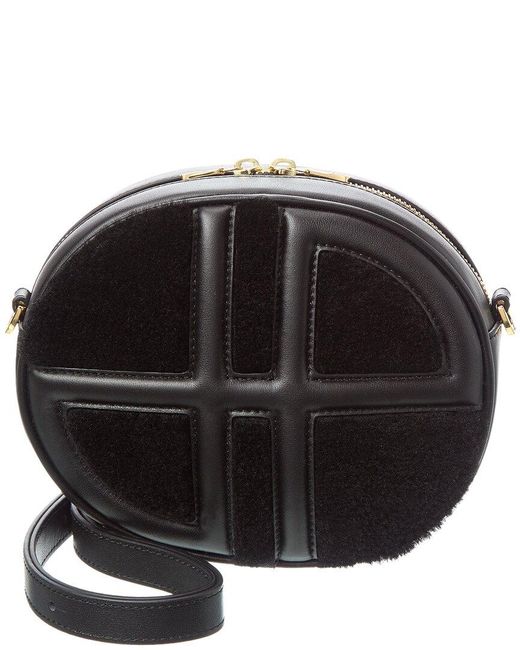 Patou Le Jp Leather & Shearling Shoulder Bag in Black | Lyst