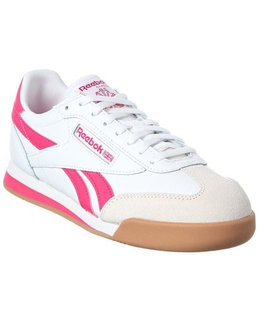 Reebok White Campio Xt Leather & Suede Sneaker