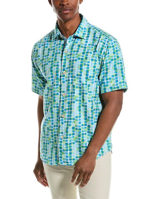 Tommy Bahama Blue Tide Pool Tiles Silk-blend Shirt for men
