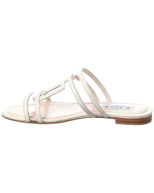 Tod's White Vinyl & Leather Sandal