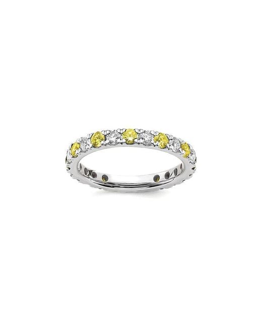 Lab Grown Gemstones White 14K 1.75 Ct. Tw. Lab-Grown Diamond & Lab-Grown Sapphire Eternity Ring