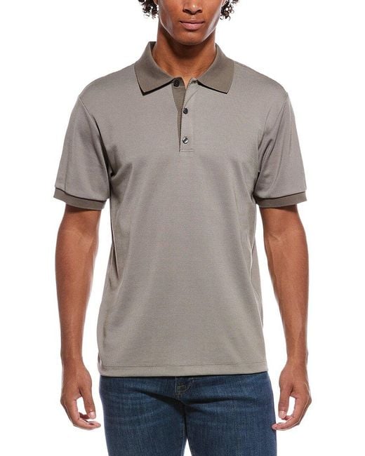 Theory Gray Geo Modern Jacquard Polo Shirt for men