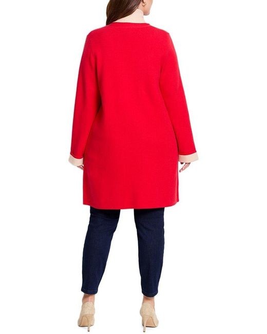NIC+ZOE Red Plus Cool Nights Reversible Fringe Jacket