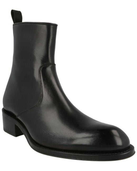 Brioni Black Vitello Roma Leather Boot for men