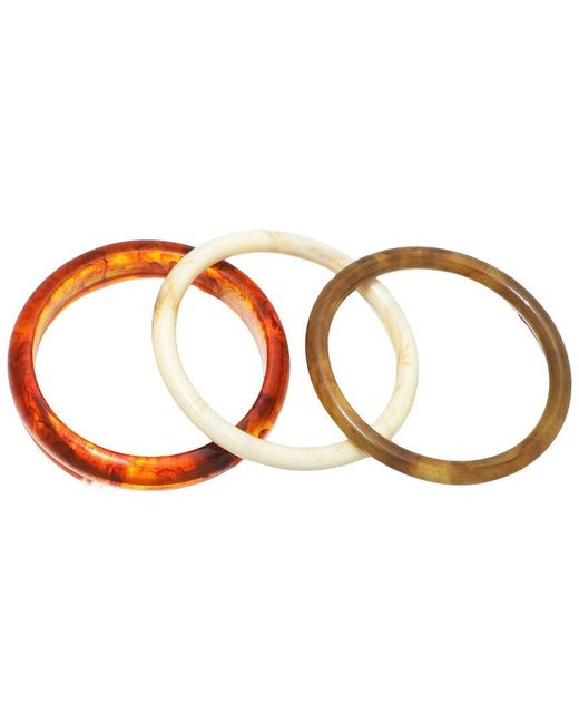 Adornia Brown Resin Bangle Bracelet Set