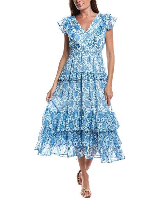 LAYERED WITH LOVE Blue Embellished Maxi Dress