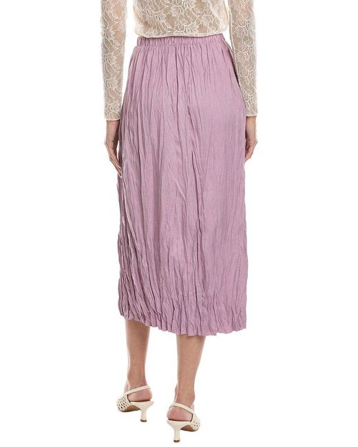 Lafayette 148 New York Purple Crinkle Midi Skirt