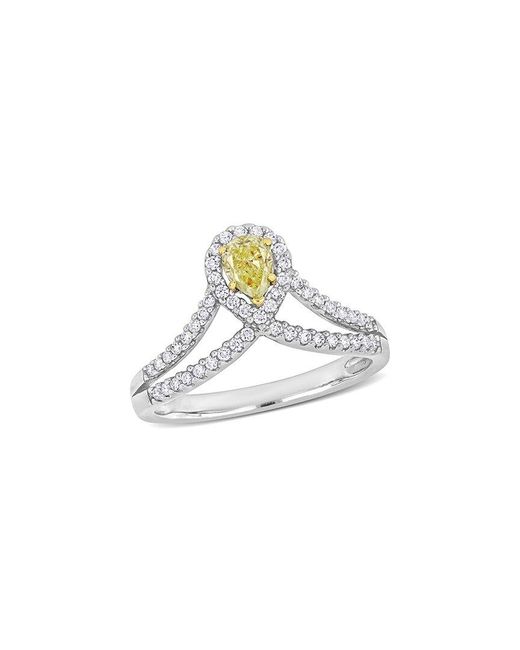 Rina Limor White 14K Two-Tone 0.69 Ct. Tw. Diamond Halo Ring
