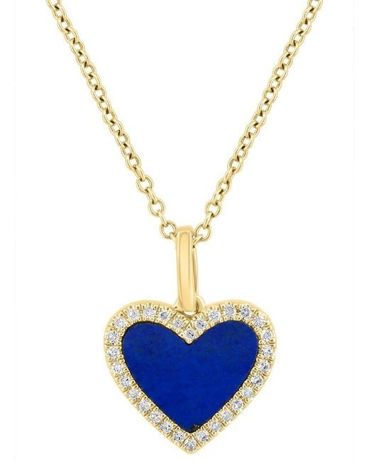 Effy Fine Jewelry Blue 14K 1.19 Ct. Tw. Diamond & Lapis Lazuli Necklace