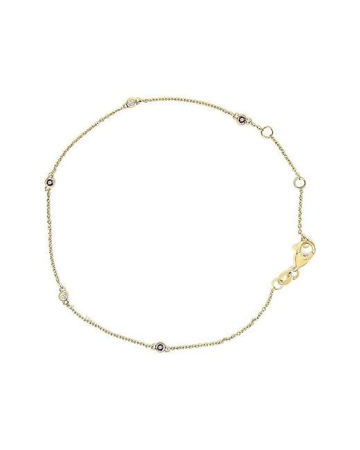 Haus of Brilliance Natural Colorful Gemstones 14K 0.17 Ct. Tw. Diamond & Ruby Station Bracelet