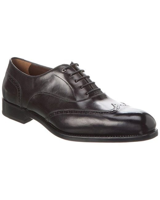 Ferragamo Black Leather Dress Shoe for men