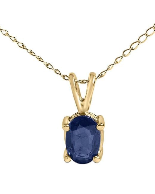 Haus of Brilliance Blue Colorful Gemstones 14K 0.60 Ct. Tw. Sapphire Pendant Necklace