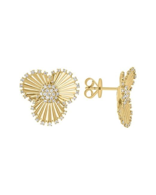 Effy Fine Jewelry Metallic 14K 0.61 Ct. Tw. Diamond Earrings
