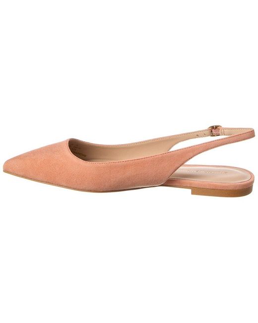 Stuart Weitzman Pink Mara Suede Slingback Flat