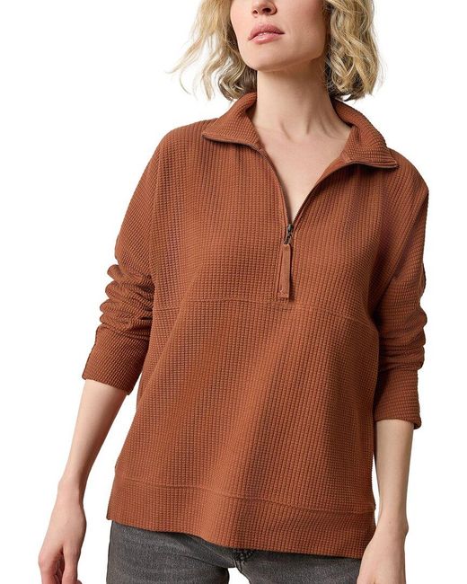 Lilla P Brown Dolman Half Zip Pullover