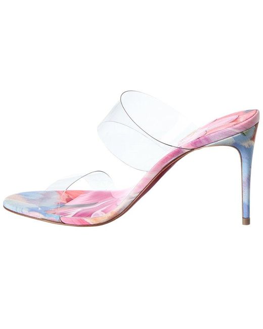 Christian Louboutin Pink Just Nothing 85 Vinyl & Canvas Sandal