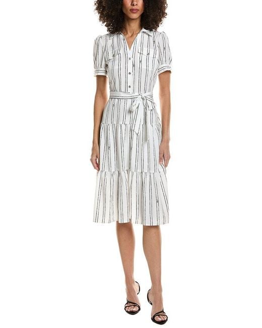 Karl Lagerfeld White Midi Printed Dress