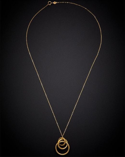 Italian Gold Black 14k Graduated Circle Necklace