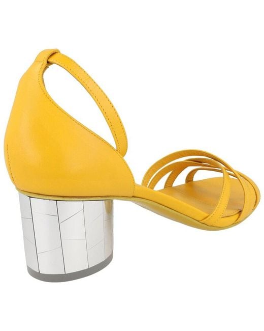 Ferragamo Yellow Flor 55 Leather Sandal