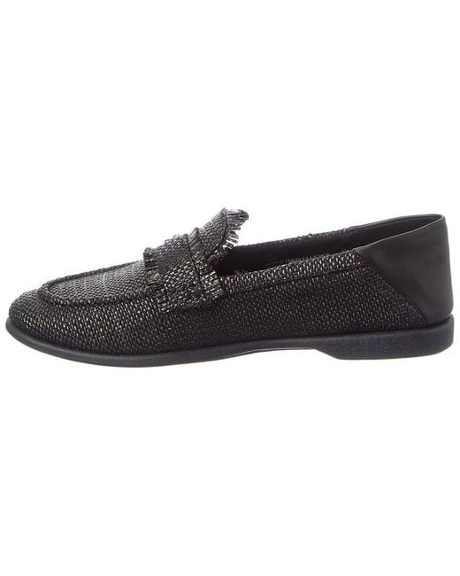 Aerosoles Black Bria Leather & Canvas Flat