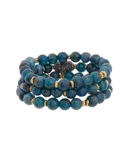 Rachel Reinhardt Jewelry Blue Apatite Stackable Bracelet
