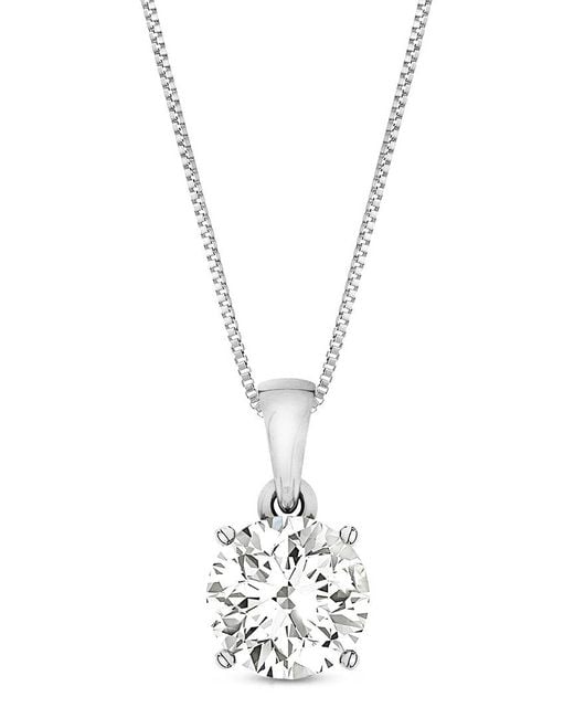 Amairah Metallic 14K 2.00 Ct. Tw. Lab-Grown Diamond Solitaire Pendant Necklace