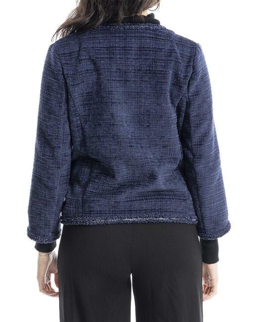 Max Studio Blue Tweed Jacket