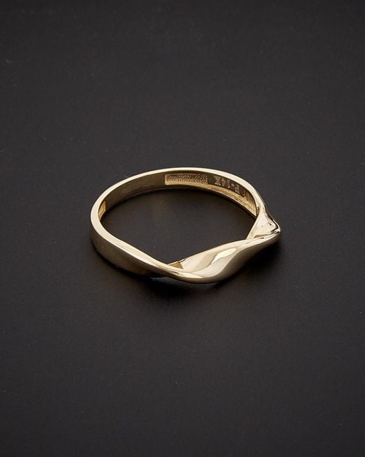 Italian Gold Black 14k Twisted Band Ring