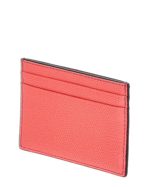 Furla Red Camelia Leather Card Case