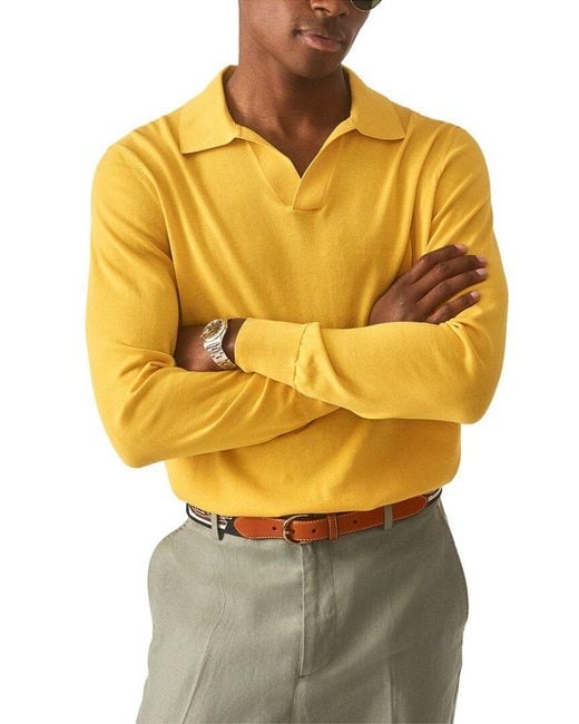 J.McLaughlin Yellow J. Mclaughlin Amalfi Polo Sweater for men