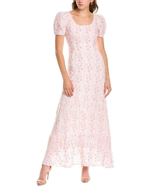 LoveShackFancy Poole Linen Dress in Pink Lyst Canada