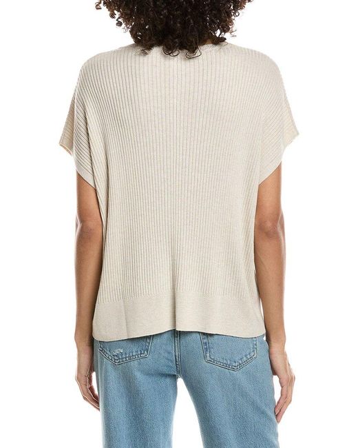 Splendid White Georgie V-Neck Cashmere-Blend Sweater
