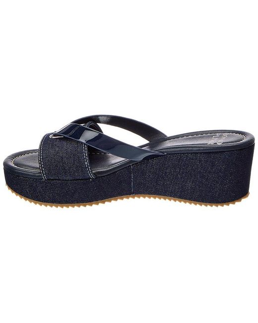 Donald J Pliner Blue Sotira Denim & Patent Sandal
