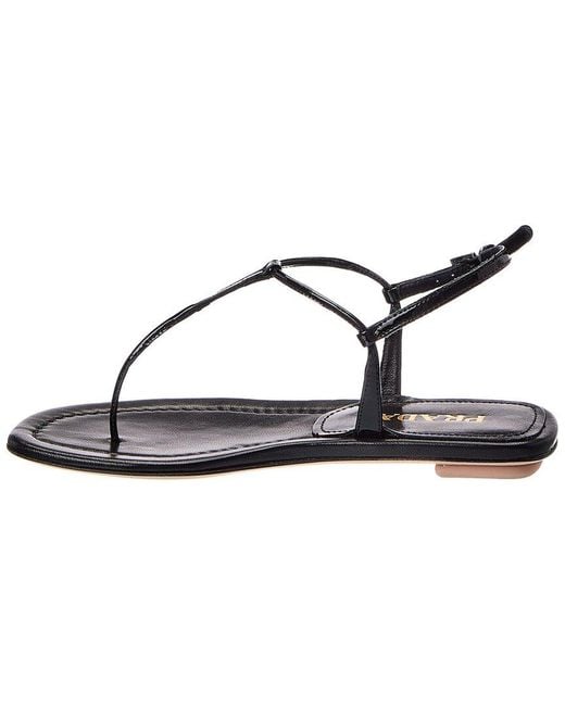 Prada Metallic Leather Flat Sandal