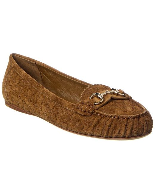 Gucci Brown Horsebit Suede Loafer