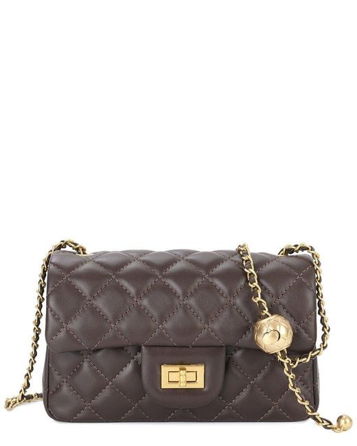 Tiffany & Fred Paris Gray Quilted Leather Crossbody